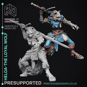 Helga - The Loyal Wolf - PRESUPPORTED - 32mm Scale