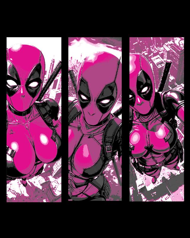 Lady Deadpool will go to all lengths to get the perfect selfie - Fanart Set of bookmarks