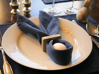 Easter Bunny Napkin Ring – Customizable Name Plate