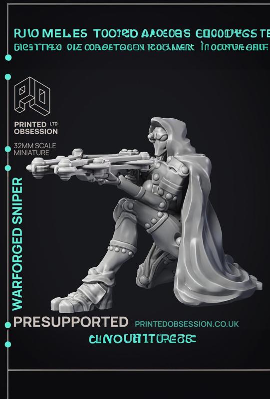 Sniper Warforged - Assassin Clan - PRESUPPORTED - 32 mm scale 