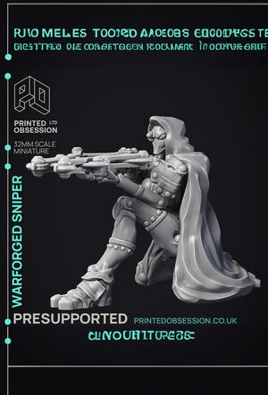 Sniper Warforged - Assassin Clan - PRESUPPORTED - 32 mm scale 