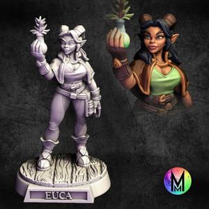 Tiefling Druid Female - Euca the Tiefling Druid ( Tiefling druid character holding a vial )