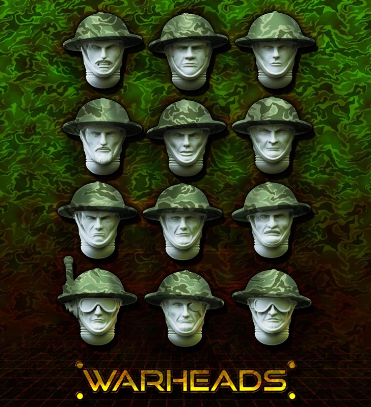 British Helmets Heads! Blast from the past! 28mm (12 heads)