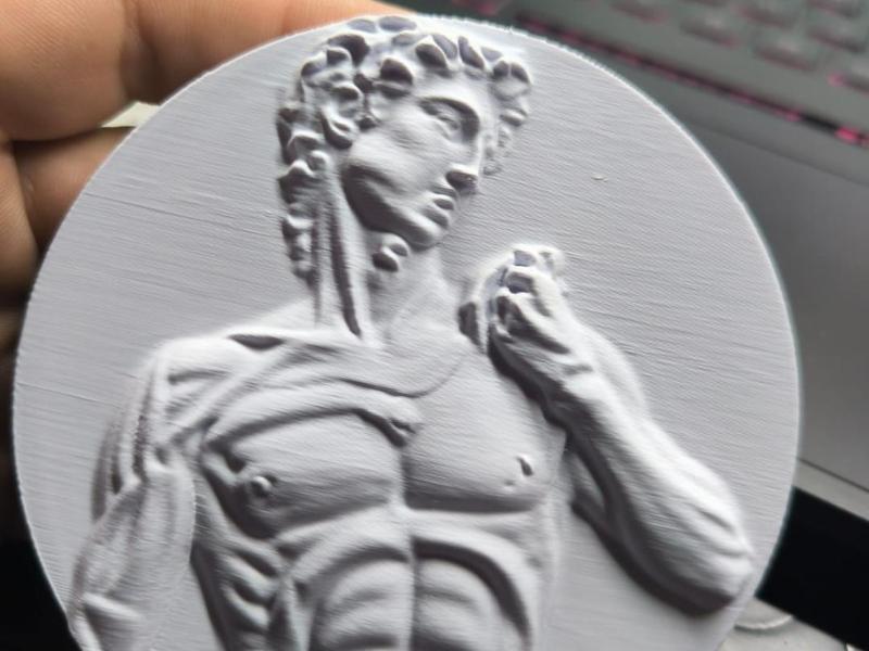 Michelangelo's David in relief