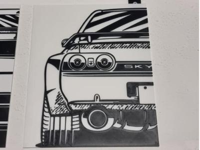 2D Wall art Nissan Skyline GTR R32