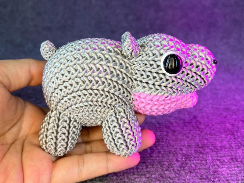 Cute Hippo Knitted - Crochet - Multicolor