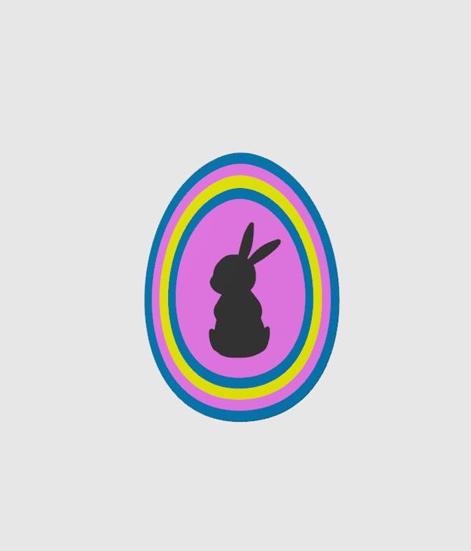 Colorful Easteregg Bunny - Window Picture