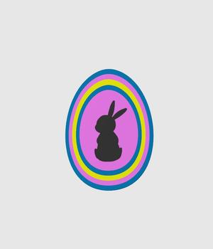 Colorful Easteregg Bunny - Window Picture
