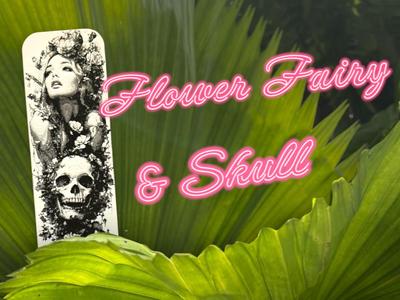 Flower Fairy & Skull Bookmark