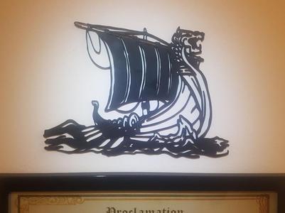 Viking ship wall decal