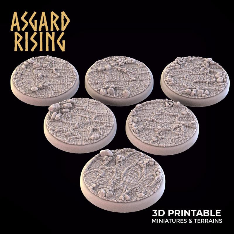 MUD 6 x Round Bases 25/28/30/32mm - PRESUPPORTED