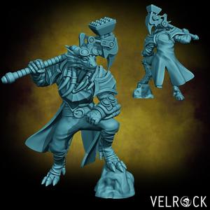 Male Dragonfolk Engineer with Mechanical Hammer (PRESUPPORTED)