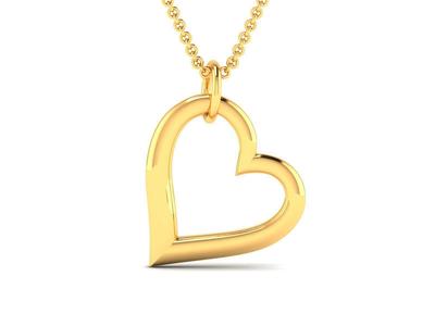 Women heart pendant 3dm render detail