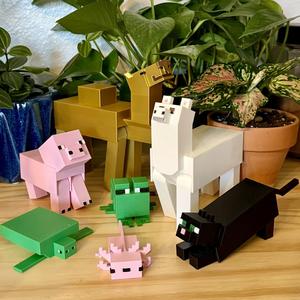 Minecraft Animals - Pig.Axolotl.Camel.Llama.Turtle.Ocelot.Frog.
