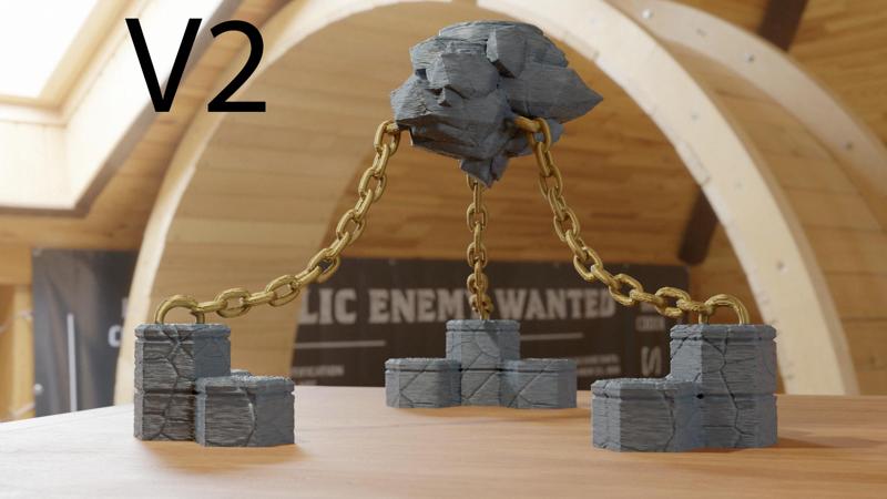 Floating rocks table display V2