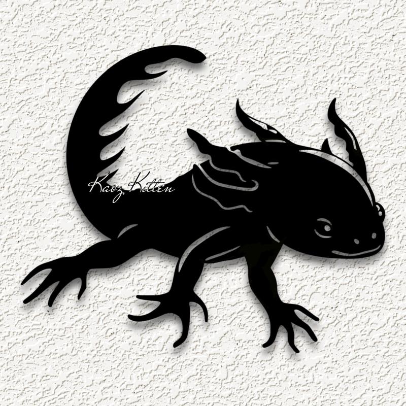 realistic axolotl wall art salamander home decor