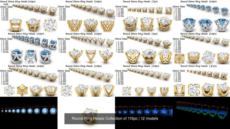Round Ring Heads Collection of 115pc