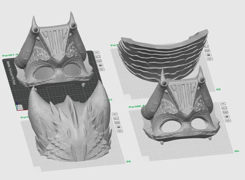 Darth Vader Dragonscale Helmet - Wearable - 3D print STL and multicolor 3MF file