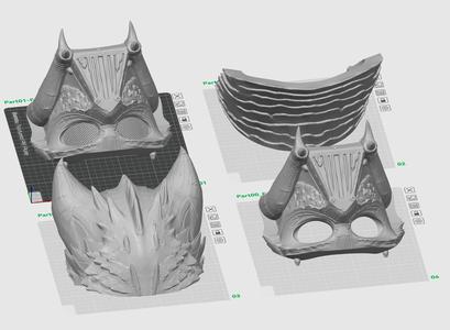 Darth Vader Dragonscale Helmet - Wearable - 3D print STL and multicolor 3MF file