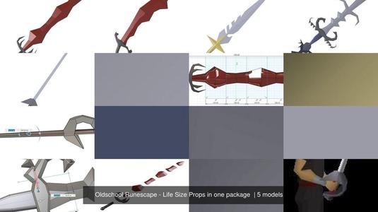 Oldschool Runescape - Life Size Props in one package  3D Model Collection