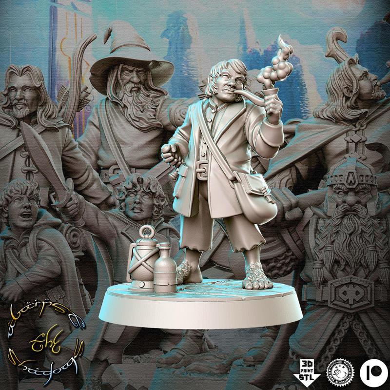 Bilbo The Hobbit The Lord of the Rings LOTR 32mm Pre-supported