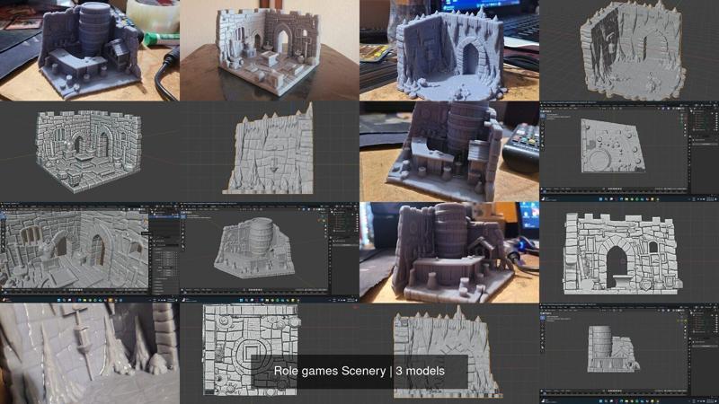 Role games Scenery 3D Model Collection
