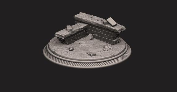 custom rubble Base for miniatures - Figures - version 02