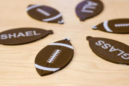 Multi-color Football Keychain