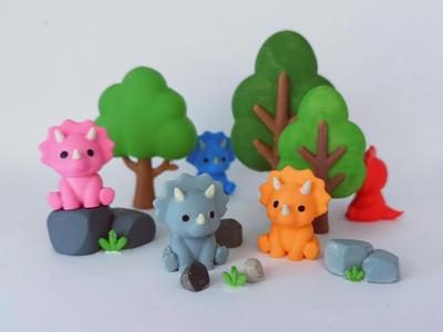 Mini Q-version Triceratops (3g, 15min quick print)