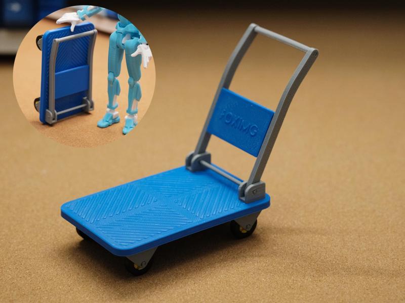 1:12 scale dollhouse foldable flatbed trailer, courier edition (no AMS needed)