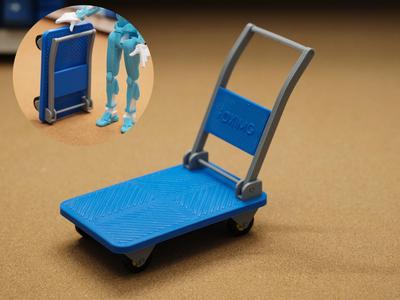 1:12 scale dollhouse foldable flatbed trailer, courier edition (no AMS needed)