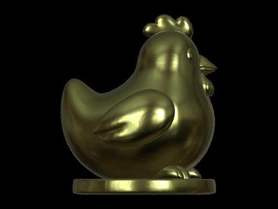 Happy Chicken with Closed Eyes
