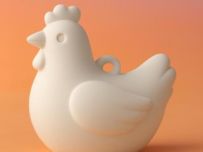 Small Chicken Keyfob