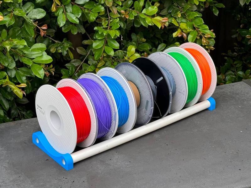 PVC Spool Holder For Narrow Shelves - Pipe Conduit