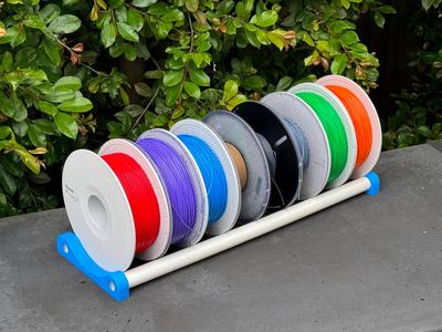 PVC Spool Holder For Narrow Shelves - Pipe Conduit