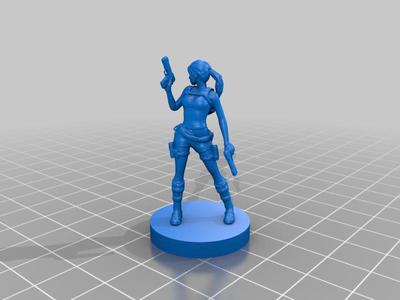 Lara Croft Miniature - 25mm Base