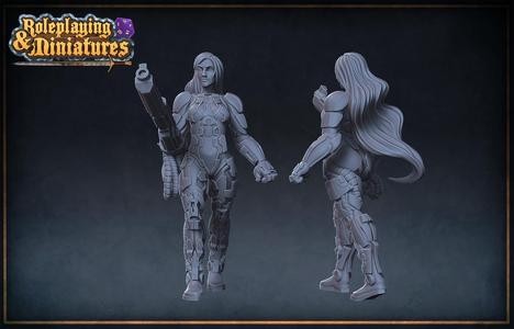 Sci-fi female soldier
