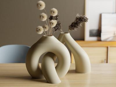 Interlocking Toroidal Vases Minimalist Masterpiece