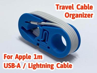 USB-A to Lightning iphone travel cable organizer