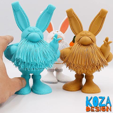 Easter Hairy Gnome with a bunny costume
