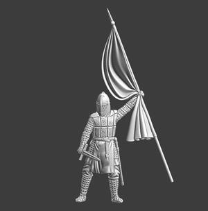 Medieval Hospitaller/Templar Knight with banner