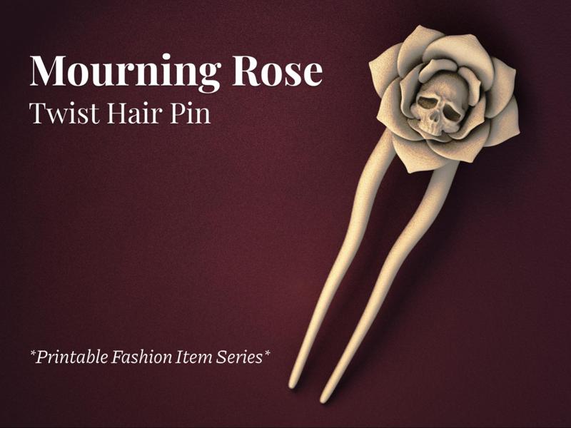 Mourning Rose - Twist Hairpin