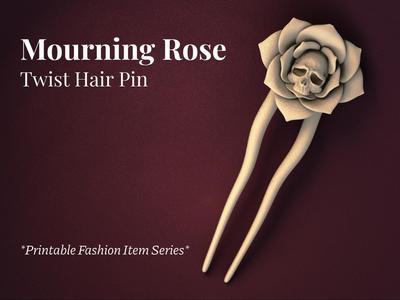 Mourning Rose - Twist Hairpin