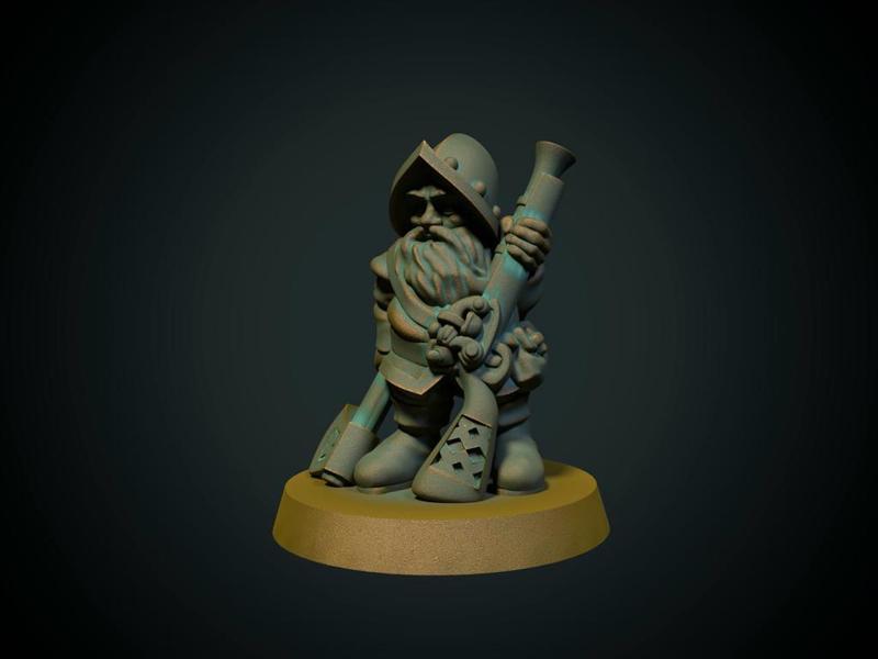Dwarf rifleman 28mm (supportless, FDM friendly)