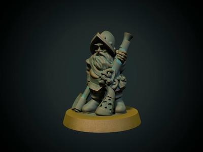 Dwarf rifleman 28mm (supportless, FDM friendly)