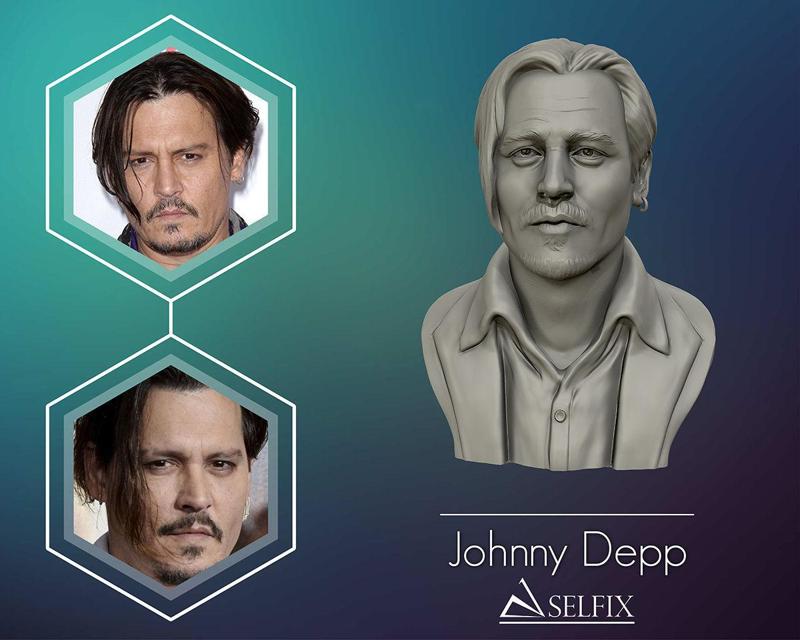 Johnny Depp 3D bust sculpture