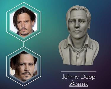 Johnny Depp 3D bust sculpture