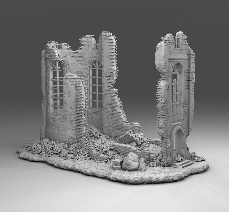 Walls of a ruined church