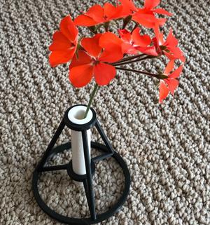 water tight test tube bud vase (OpenSCAD)