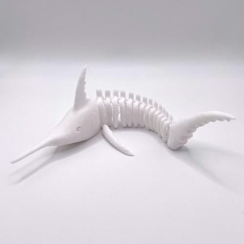 Articulated Fish / Marlin Swordfish fish Skeleton 3d Print Printable Stl File Print In Place Flex 